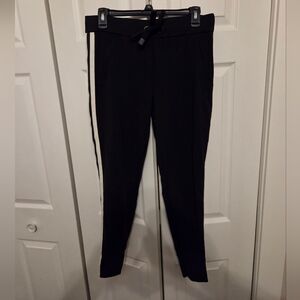 Athleta Black Joggers with White Stripe
